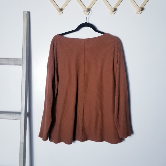 AVA & VIV ORANGISH BROWN TEXTURED LONG SLEEVE SHIRT SIZE 1X - Picture 2 of 13